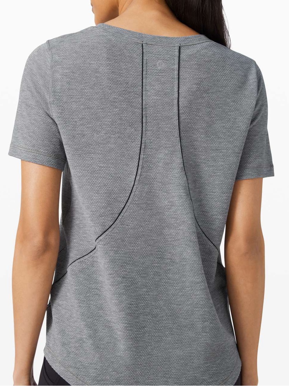 lululemon athletica long distance Grey Heathered Short-Sleeve Performance Tee
